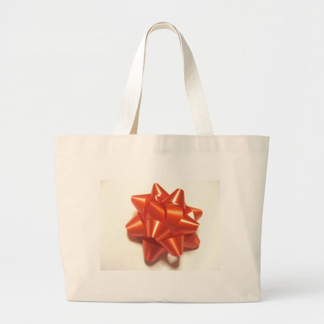 Red Ribbon Large Tote Bag (Front)