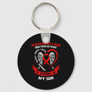 Red Ribbon Loss Of Son Heart Disease Awareness Pro Key Ring