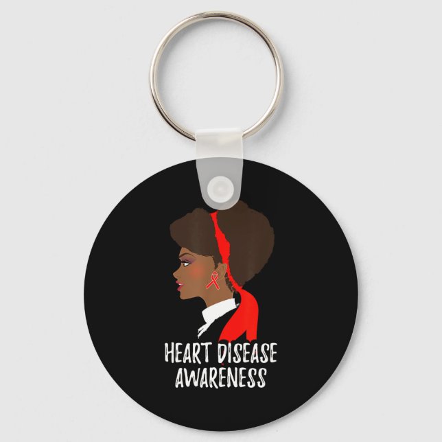 Red Ribbon Month _ National Heart Disease Awarenes Key Ring (Front)