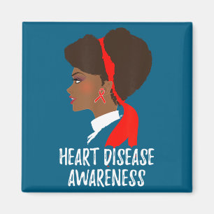 Red Ribbon Month _ National Heart Disease Awarenes Magnet