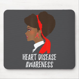 Red Ribbon Month _ National Heart Disease Awarenes Mouse Pad