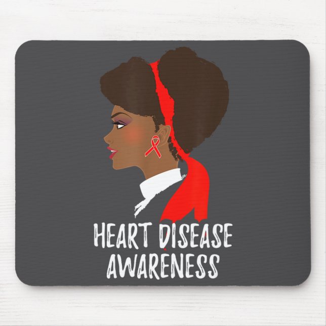 Red Ribbon Month _ National Heart Disease Awarenes Mouse Pad (Front)