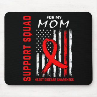 Red Ribbon Mum Heart Disease Awareness Flag Graphi Mouse Pad
