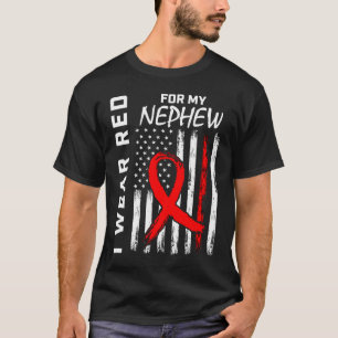 Red Ribbon Nephew Heart Disease Awareness American T-Shirt