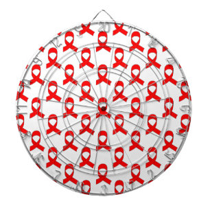 Red Ribbon Pattern Dartboard