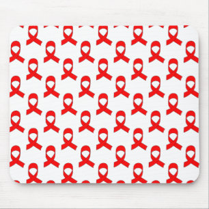 Red Ribbon Pattern Mouse Pad