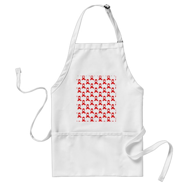 Red Ribbon Pattern Standard Apron (Front)