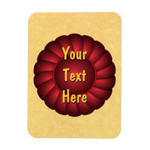 Red Ribbon Rosette to Personalise Magnet