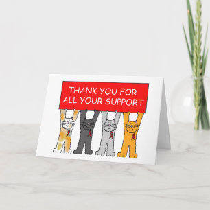 Red ribbon, thank you for your support HIV/AIDS Card