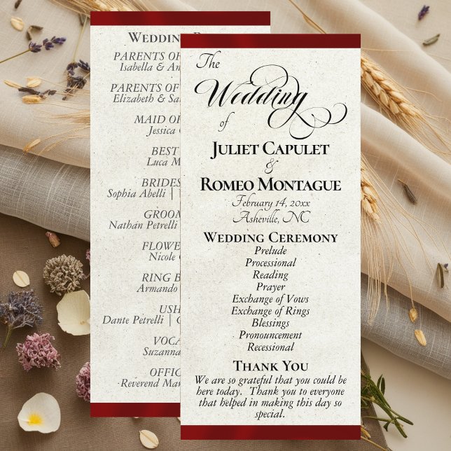 Red Ribbon Wedding Program (Creator Uploaded)