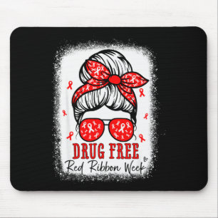 Red Ribbon Week Awareness Coquette Drug Anti-drug Mouse Pad