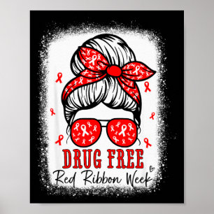 Red Ribbon Week Awareness Coquette Drug Anti-drug  Poster