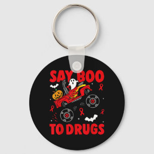 Red Ribbon Week Awareness Halloween Say Boo To Key Ring
