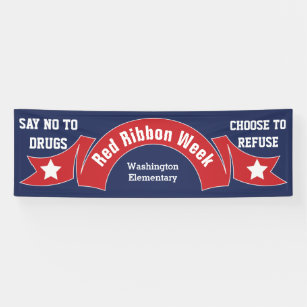 Red Ribbon Week  Drug Free  Banner