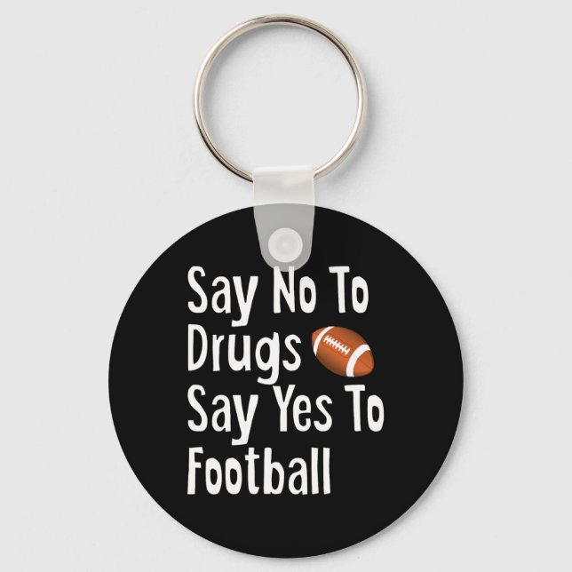 Red Ribbon Week Kids Youth Say No Say Yes to Footb Key Ring (Front)
