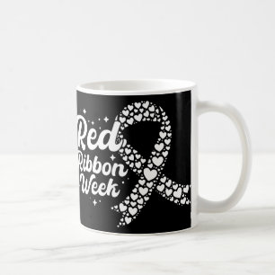 Red Ribbon Week Ribbon Hearts Wear Red Ribbon Awar Coffee Mug