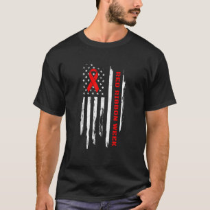 Red Ribbon Week Vintage American Flag Distressed T-Shirt