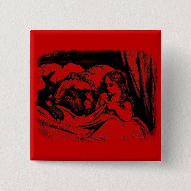 Red Riding Hood 15 Cm Square Badge (Front)