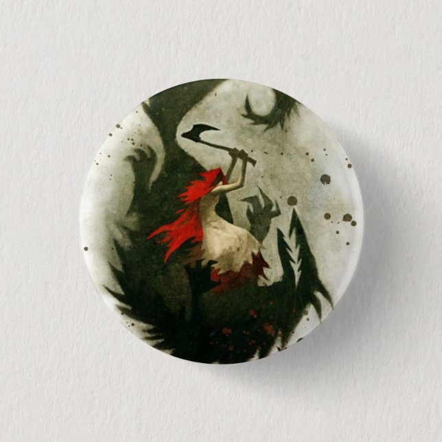 red riding hood 3 cm round badge (Front)