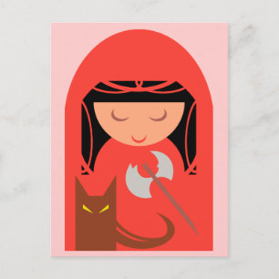 Red Riding Hood and The Big Bad Wolf Postcard