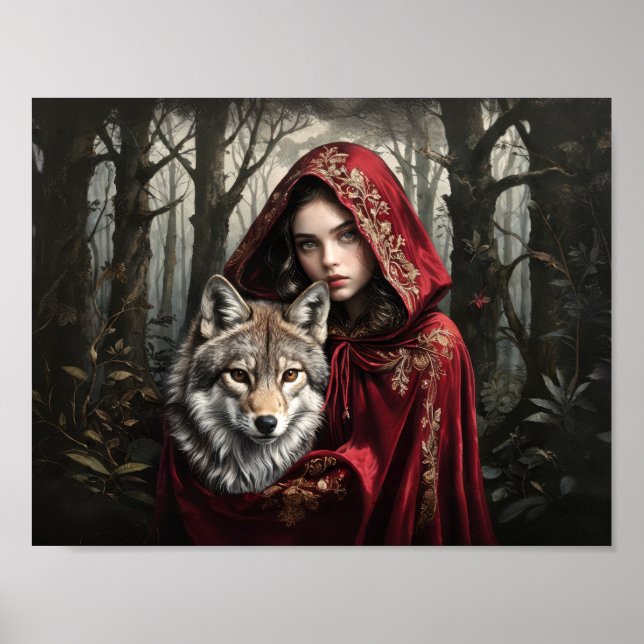 Red Riding Hood and the real story with wolf Poster (Front)