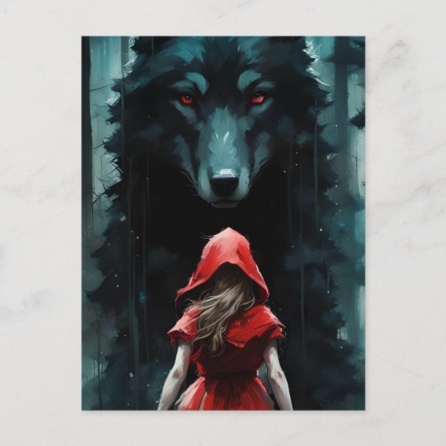 Red Riding Hood and the Wolf Postcard (Front)