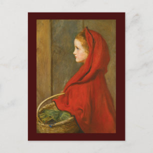 Red Riding Hood by Millais Postcard