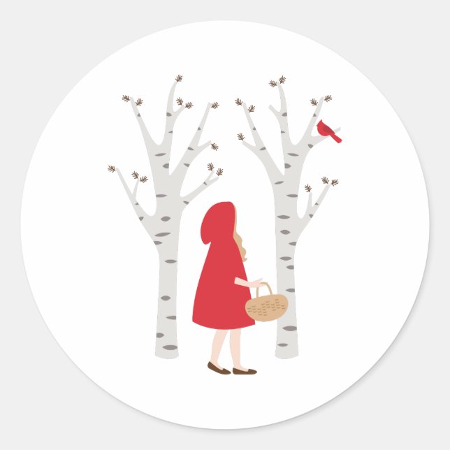Red Riding Hood Classic Round Sticker (Front)