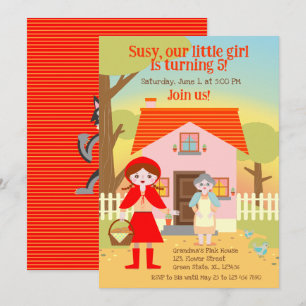 Red Riding Hood Girl Birthday Party Invitation