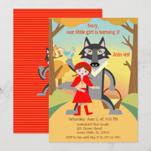 Red Riding Hood Girl Birthday Party Invitation
