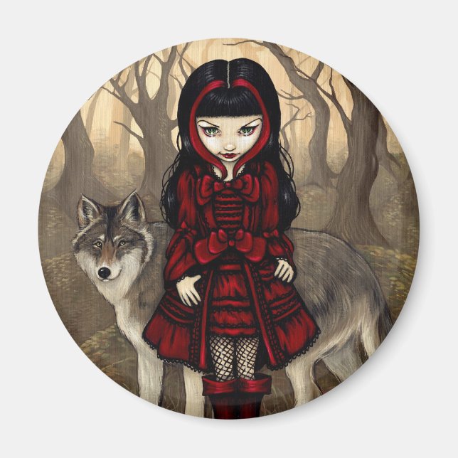 "Red Riding Hood in Autumn" Magnet (Front)