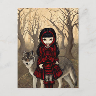 "Red Riding Hood in Autumn" Postcard