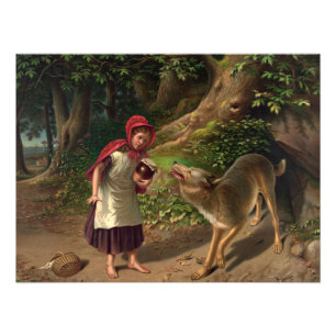 Red-Ridinghood and the wolf by William Beard Photo Print