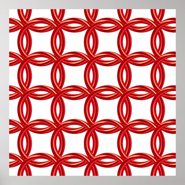 Red Rings Pattern Poster (Front)