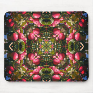 Red Ripe Apples On Tree Abstract Nature Art Mouse Pad