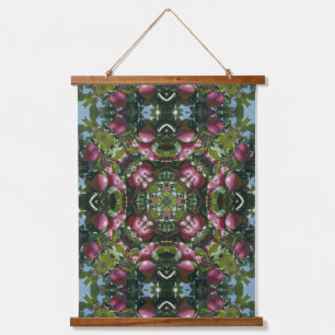 Red Ripe Apples On Tree Abstract Pattern Hanging Tapestry