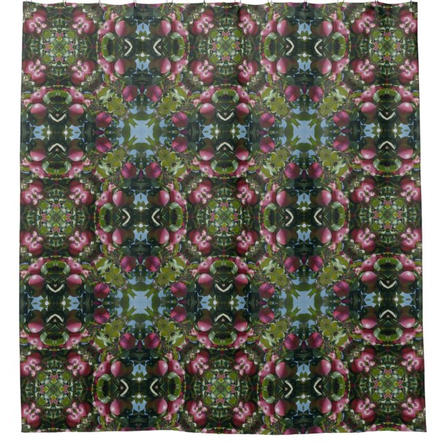 Red Ripe Apples On Tree Nature Art Pattern  Shower Curtain (Front)