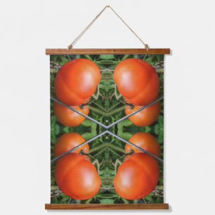Red Ripe Garden Tomatoes On The Vine Abstract Hanging Tapestry
