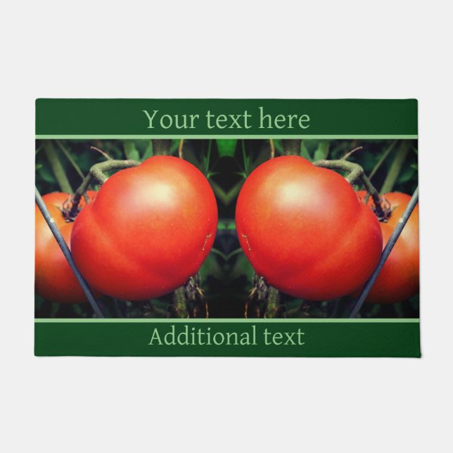 Red Ripe Garden Tomatoes On The Vine Personalised Doormat (Front)