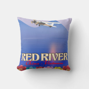 Red River Cambodia Vacation poster Cushion