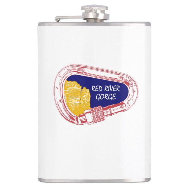 Red River Gorge Climbing Carabiner Hip Flask (Front)