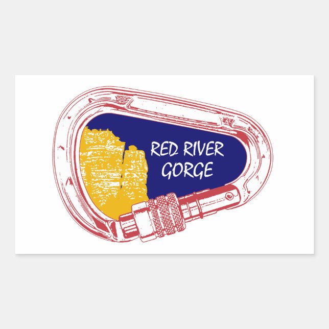 Red River Gorge Climbing Carabiner Rectangular Sticker (Front)
