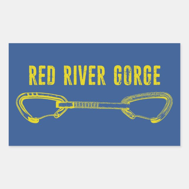 Red River Gorge Climbing Quickdraw Rectangular Sticker (Front)