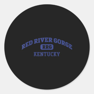 Red River Gorge College Style Rock Climbing Area D Classic Round Sticker