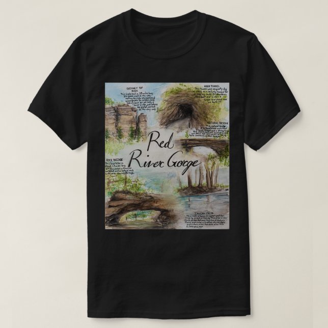 Red River Gorge Natural Attractions Painting T-Shirt (Design Front)