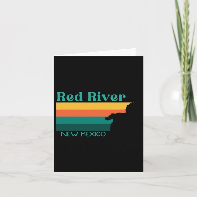 Red River Horseback Riding Trail 70s Retro New Mex Card (Front)