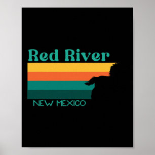 Red River Horseback Riding Trail 70s Retro New Mex Poster