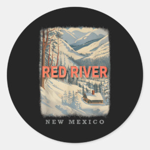 Red River New Mexico Nm Skiing Extravaganza Sd778 Classic Round Sticker