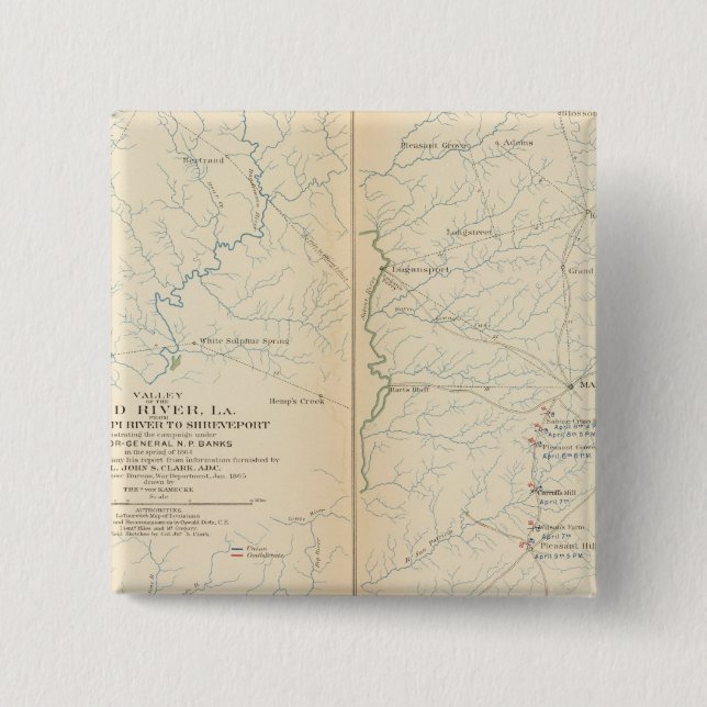 Red River Valley, La 15 Cm Square Badge (Front)