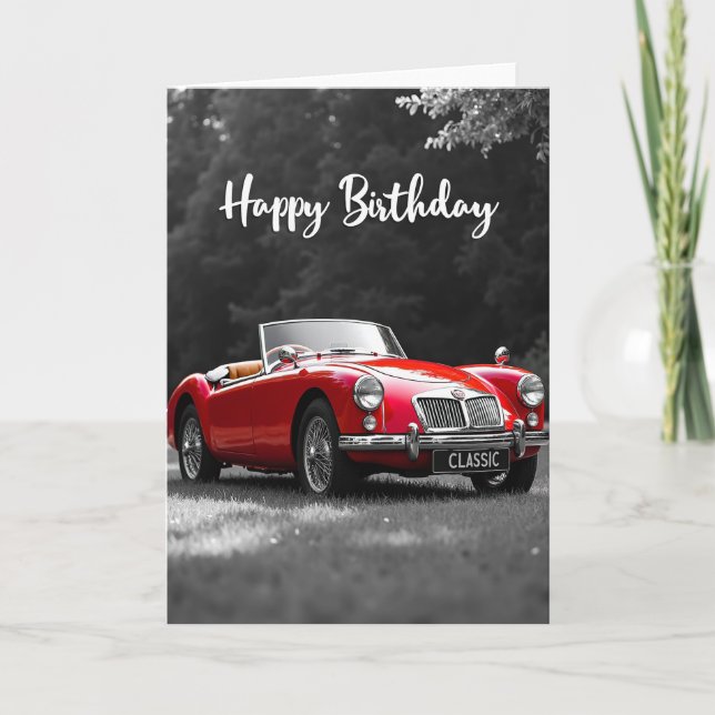 Red Roadster Birthday Card (Front)